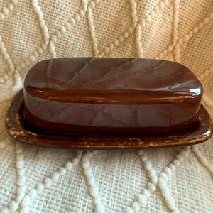 Nelson McCoy Rich Brown Ceramic Butter Dish